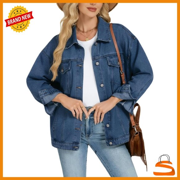 Oversized Denim Jacket Women's Loose Fit Boyfriend Style Shacket